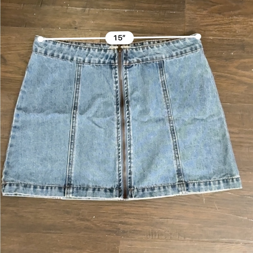 Altar'd State Blue Denim Mini Skirt Size S - Picture 4 of 13